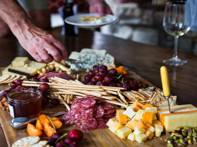 Charcuterie board set up at the Reserve at Lake Keowee in South Carolina.