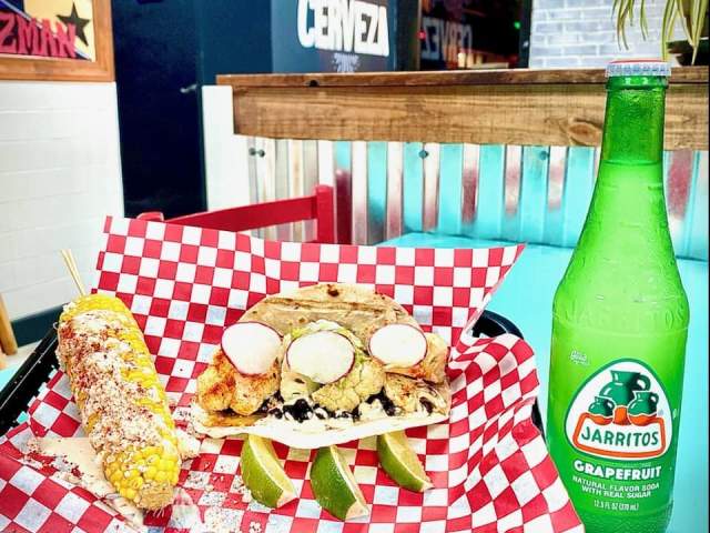 Grilled Cauliflower Taco & Street Corn from Cucho's Taco Grille