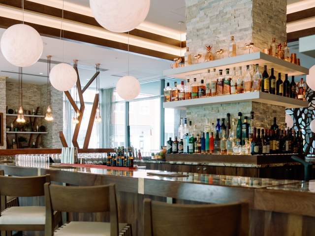 The interior bar of Oak & Honey in downtown Greenville, SC.