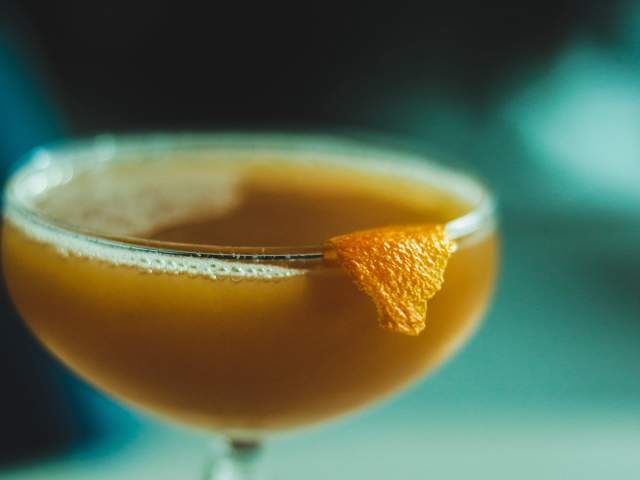 "Life is Peachy" cocktail at The Cocktail Company in downtown Greenville, SC.