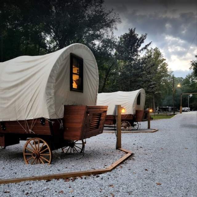 Conestoga Wagons at KOA campground in Travelers Rest, SC