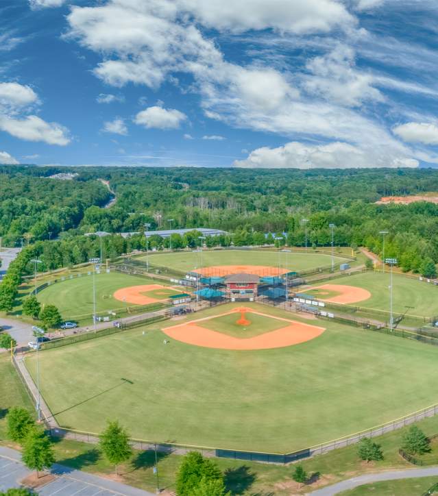 Aerial view of Conestee Fields in Greenville, SC