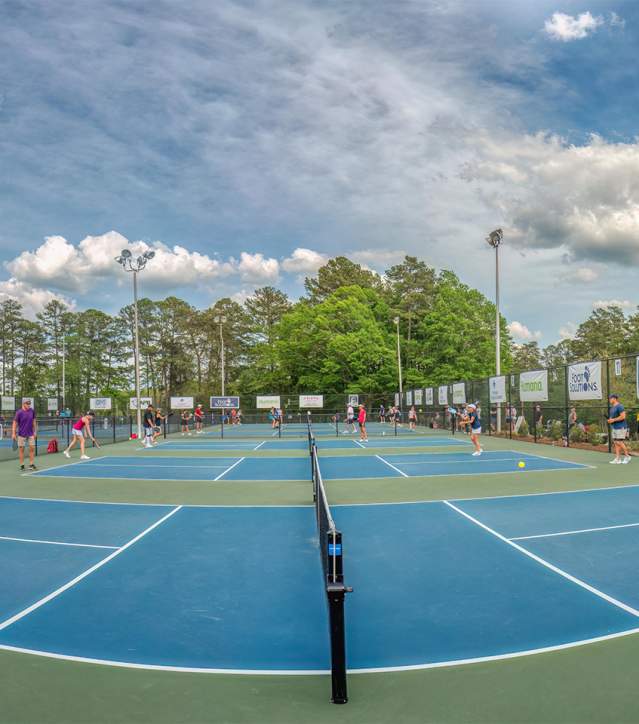 Pickleball tournament in Greenville, SC on a sunny day