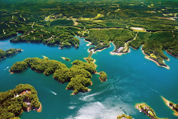 Aerial view of Lake Keowee
