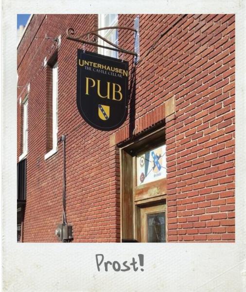 The exterior of Unterhausen: Castle Cellar Pub in Simpsonville, South Carolina.
