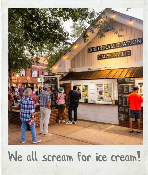 A Polaroid photograph of Ice Cream Station in Simpsonville, SC.