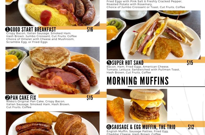 Morning Breakfast Menu