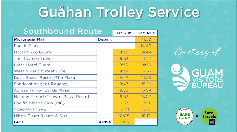 Free trolley service SOUTH