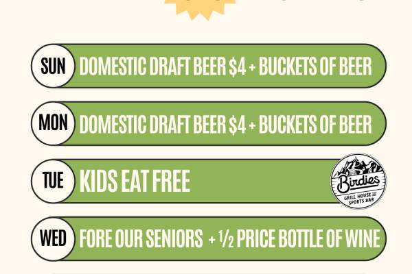 Birdies Daily Specials