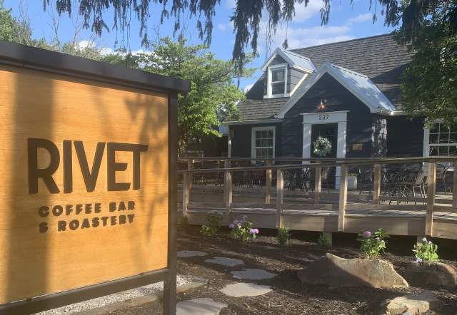 Exterior of the Rivet Coffee Company.