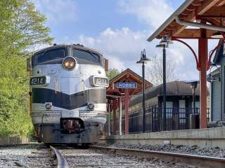 Train at a Jobbs Station for the Nickel Plate Express.