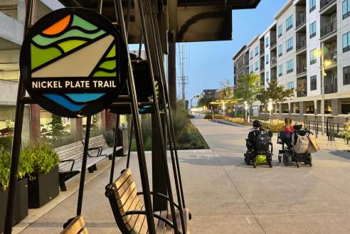 Cory Lee of Curb Free on the Nickel Plate Trail.