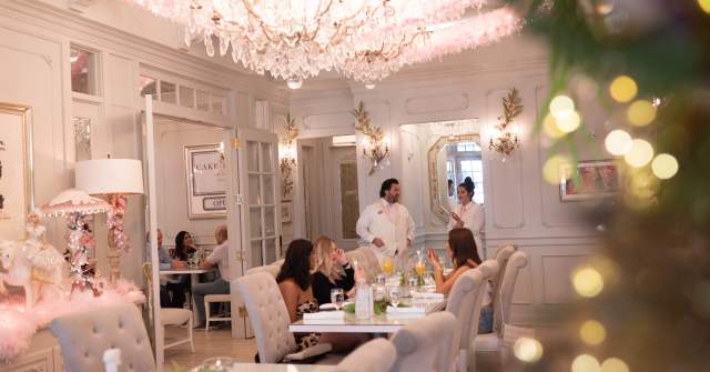 Group dining in the Cake Bake Shop