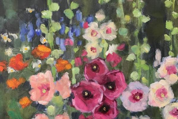 Hollyhocks Eclipsed