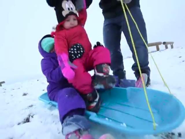 Sledding at Flat Fork Creek Park in Fishers