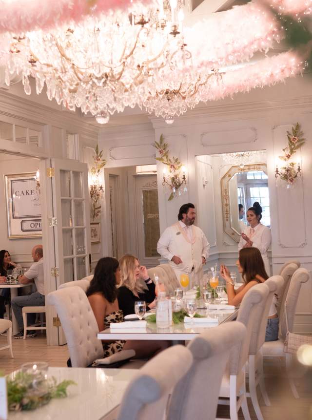 Group dining in the Cake Bake Shop