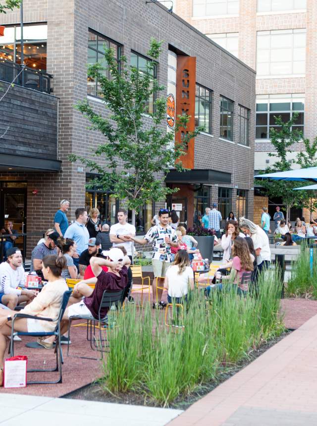 Midtown Plaza, Carmel - new normal with masks