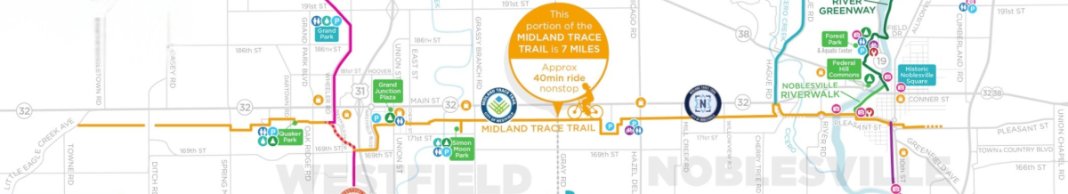 Map section of Midland Trace Trail
