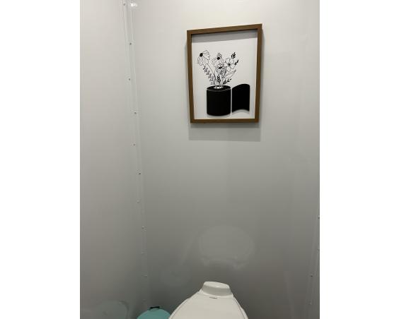 Inside the mobile restroom rentals.