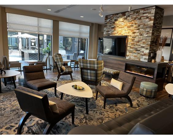 The lobby at the Residence Inn.