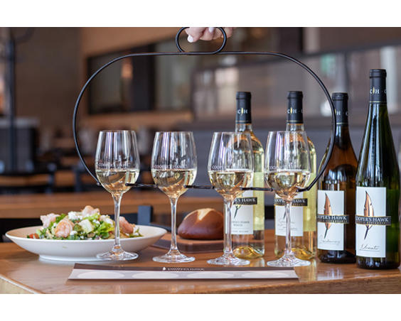 A wine flight at Cooper's Hawk.