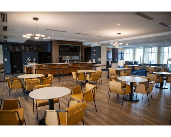 The restaurant seating area.