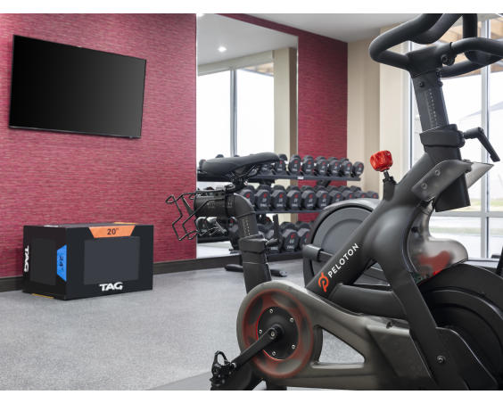 The fitness center at Home2 Suites.