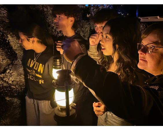 A group enters the escape room at Max Missions.