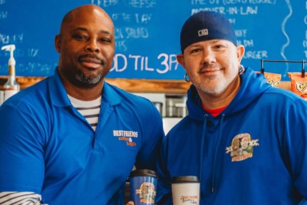 Chico and Bob, co-owners of Best Friends Coffee & Bagels