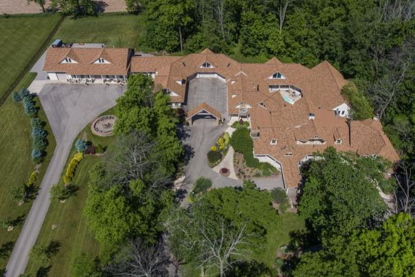Aerial view of the Lizton Lodge property.