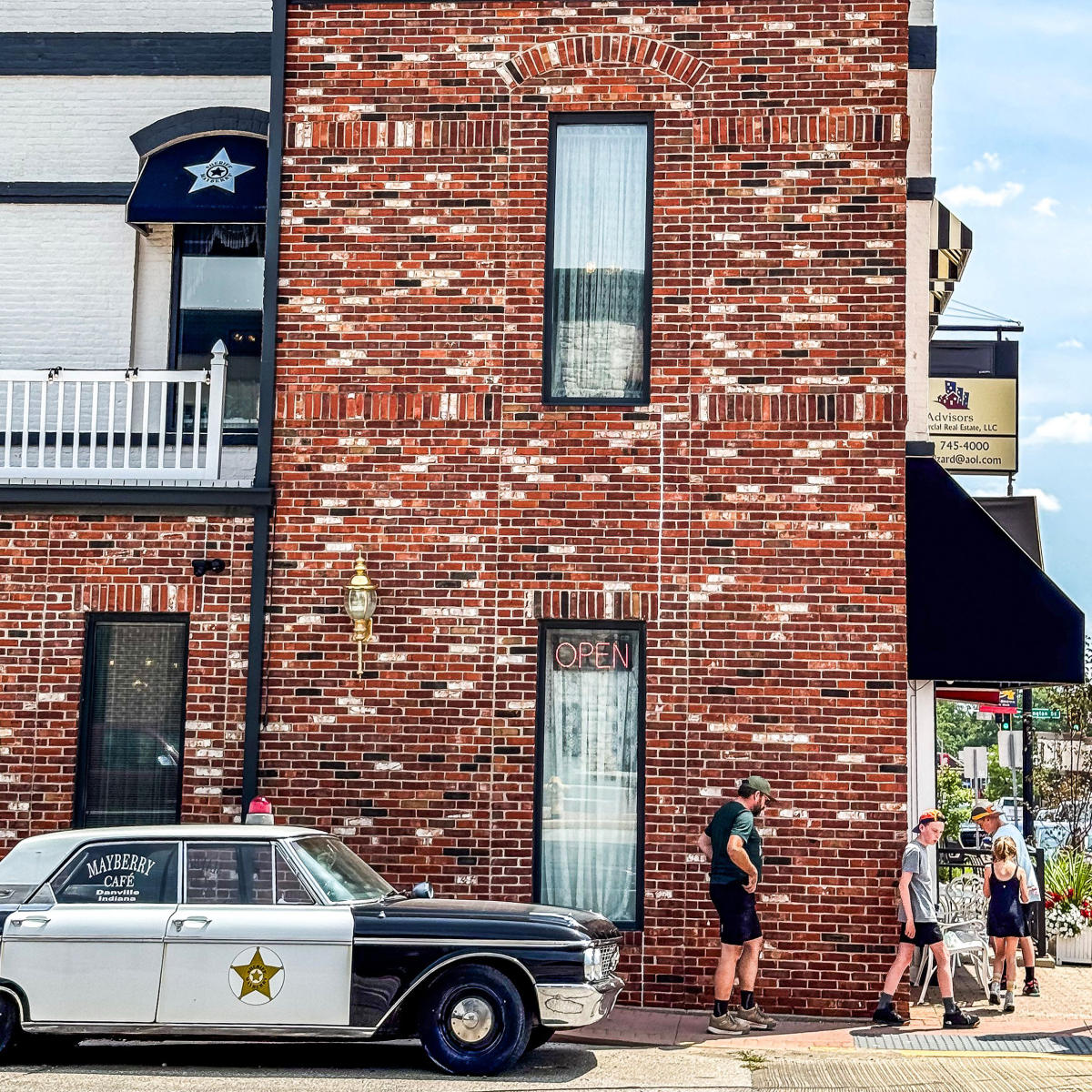 Mayberry Cafe with deputy car