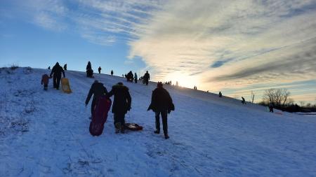 Sledding at W.S. Gibbs Park (Photo Courtesy of Hendricks County Parks Facebook page)