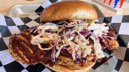 Korean Fried Chicken Sandwich at Creation Cookies Cafe