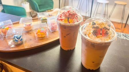 A little something extra with Brie & Bartlett's new coffee drinks and macarons (Photo courtesy of Brie & Bartlett)