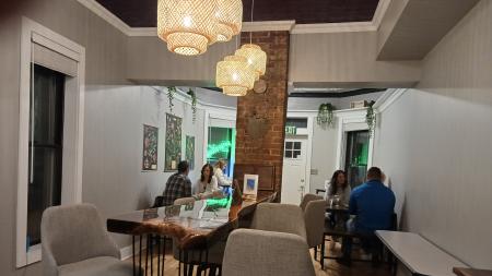 The community table at Mokey's