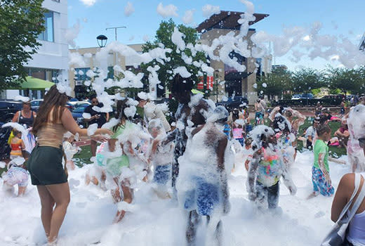 Foam dance party at The Shops at Perry Crossing