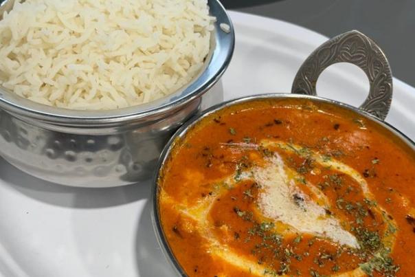 Butter Chicken with Rice at Bob's Indian Kitchen
