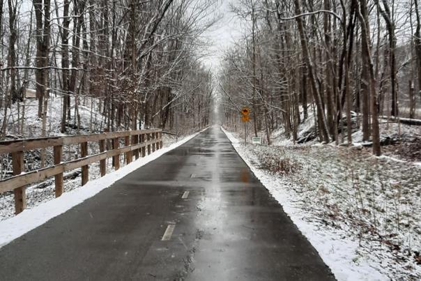 The B&O Trail in the winter. (Photo courtesy of Indiana DNR Facebook page)