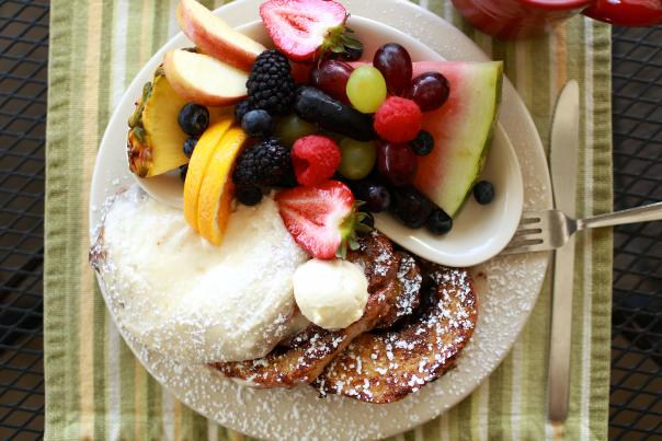 Bread Basket cinnamon roll French toast