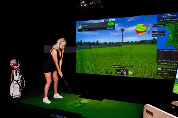 Work on your golf game at one of our outdoor courses or indoors at Golf X in Plainfield! (Photo courtesy of Golf X)