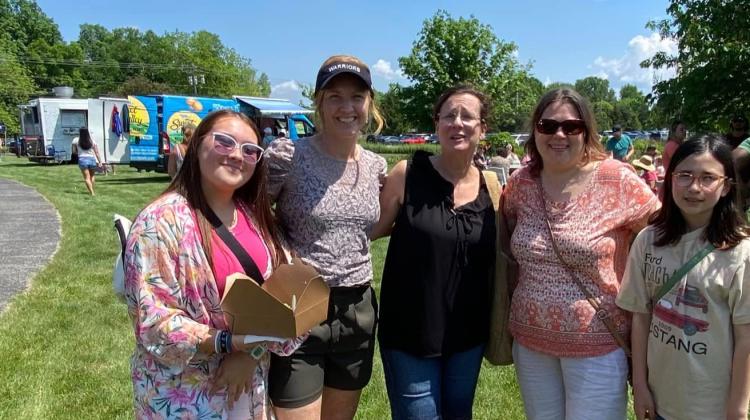 Peony Festival visitors enjoying flowers and food (Photo courtesy of the Avon Gardens Facebook Page)
