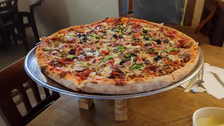 Pizza at Perillo's Pizzeria in North Salem, Indiana