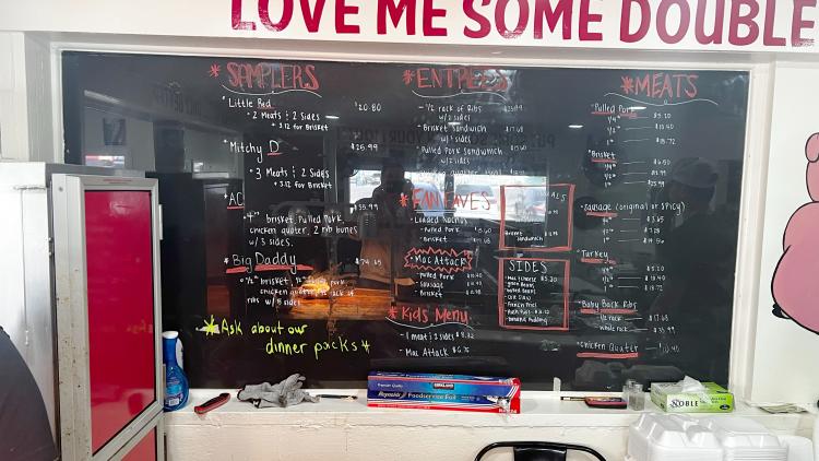 Menu at Double D's Southern BBQ in Clayton