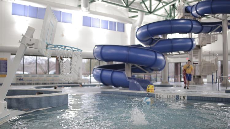 Basketball Hoop at Splash Island Indoor Waterpark (Photo Courtesy of Plainfield Parks & Recreation Facebook Page)
