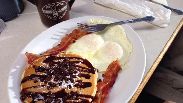 Chocolate chip pancakes at Flap-Jacks (photo by Funk D. on Yelp)