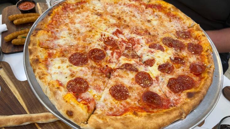Large pizza with pepperoni