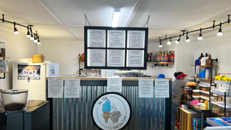 Menu at the Cup and the Cone in Amo, Indiana