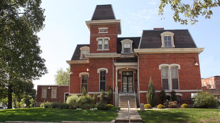 Large brick structure/home serving as the Hendricks County Historical Museum.