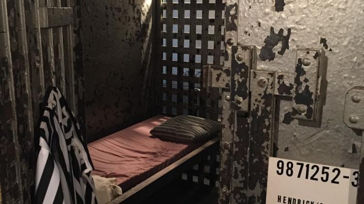 Old jail cell inside the Hendricks County Historical Museum