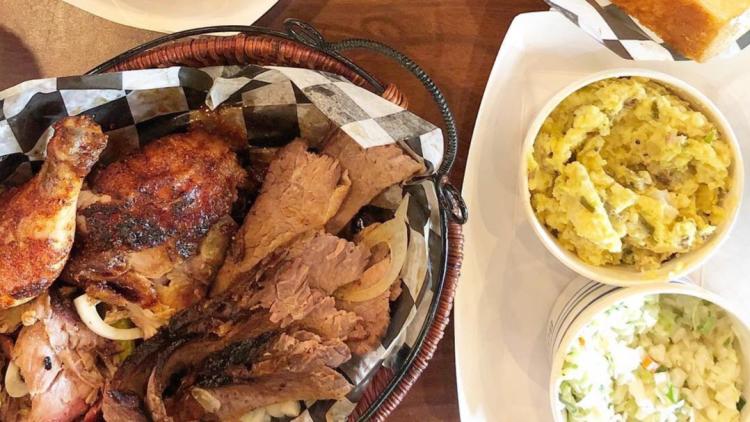 Rusted Silo spread of food BBQ